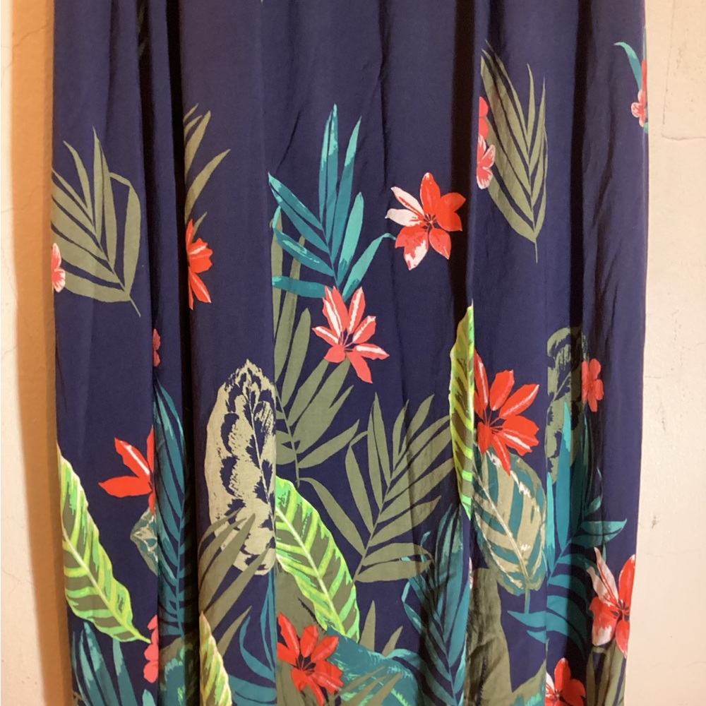 - Old Navy large Blue Tropical Maxi dress Back total stretch - Picture 5 of 9